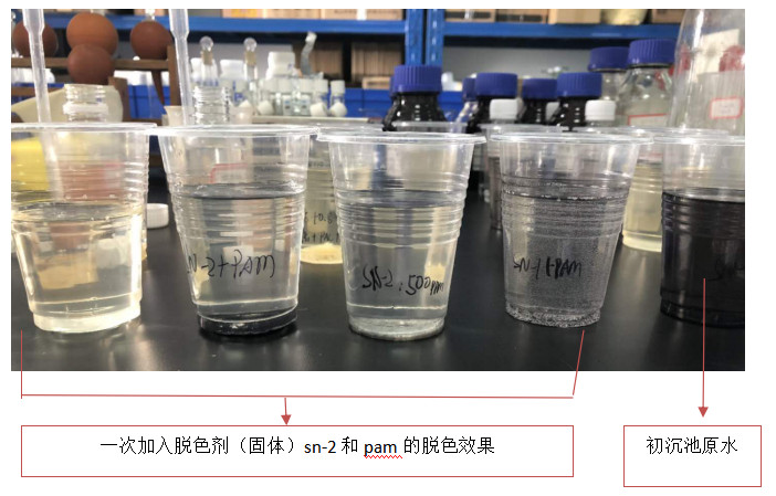 电镀废水脱色现场试