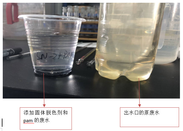 电镀废水脱色试验结果